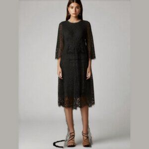 FLORYDAY Black Lace long sleeve Dress Size Small